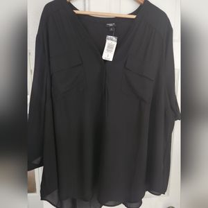 Torrid NWT black georgette blouse